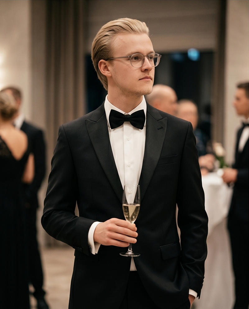 Gianni and Armando Herren Smoking mit Spitzkragen – Einreihig, Slim Fit, aus Wolle
