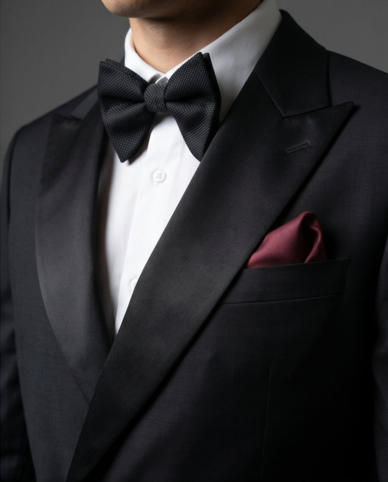 Gianni and Armando Doppelreiher smoking schwarz Slim Fit Herren Smoking aus Wolle