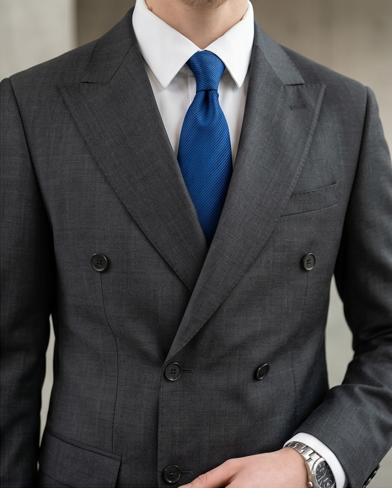 Gianni and Armando Zweireiher Grauer Slim Fit Herren Anzüge aus Wolle