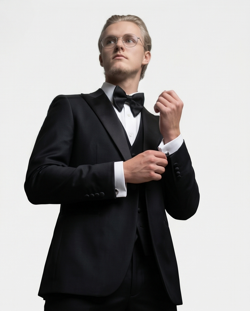 Gianni and Armando Herren Smoking mit Spitzkragen – Einreihig, Slim Fit, aus Wolle
