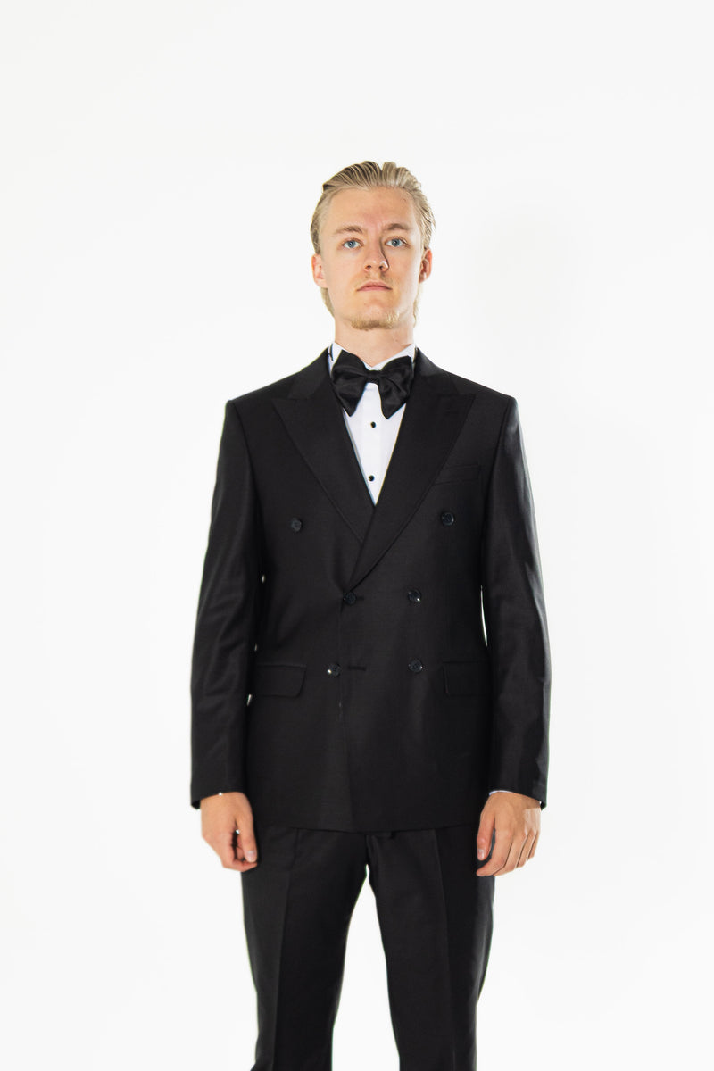 Gianni and Armando Zweireiher Anzüge Schwarz Slim Fit Herren Anzüge aus Wolle