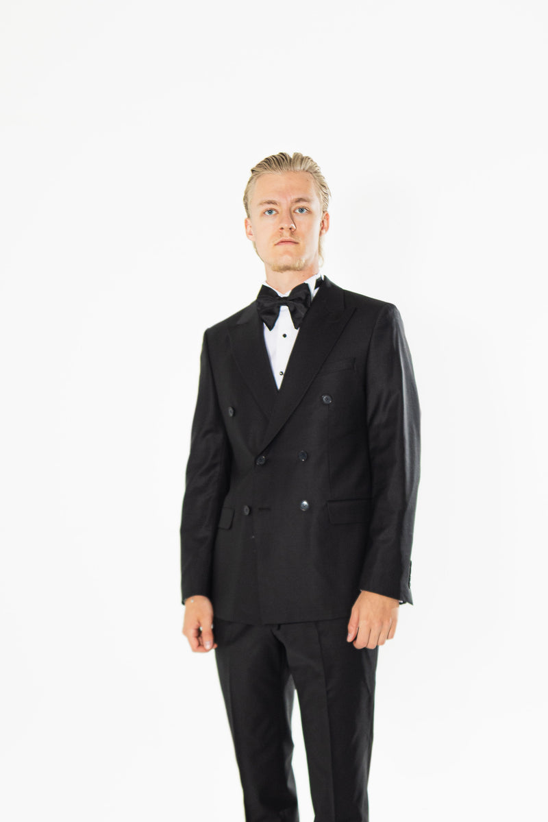 Gianni and Armando Zweireiher Anzüge Schwarz Slim Fit Herren Anzüge aus Wolle