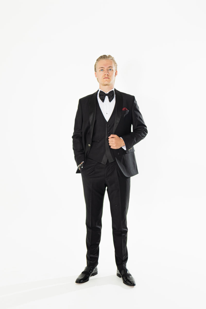 Gianni and Armando Schalkragen Herren Smoking aus Wolle – Slim Fit