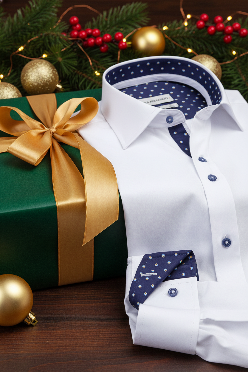 Gros plan sur le coton satiné de la chemise Slim Fit, montrant sa texture fine