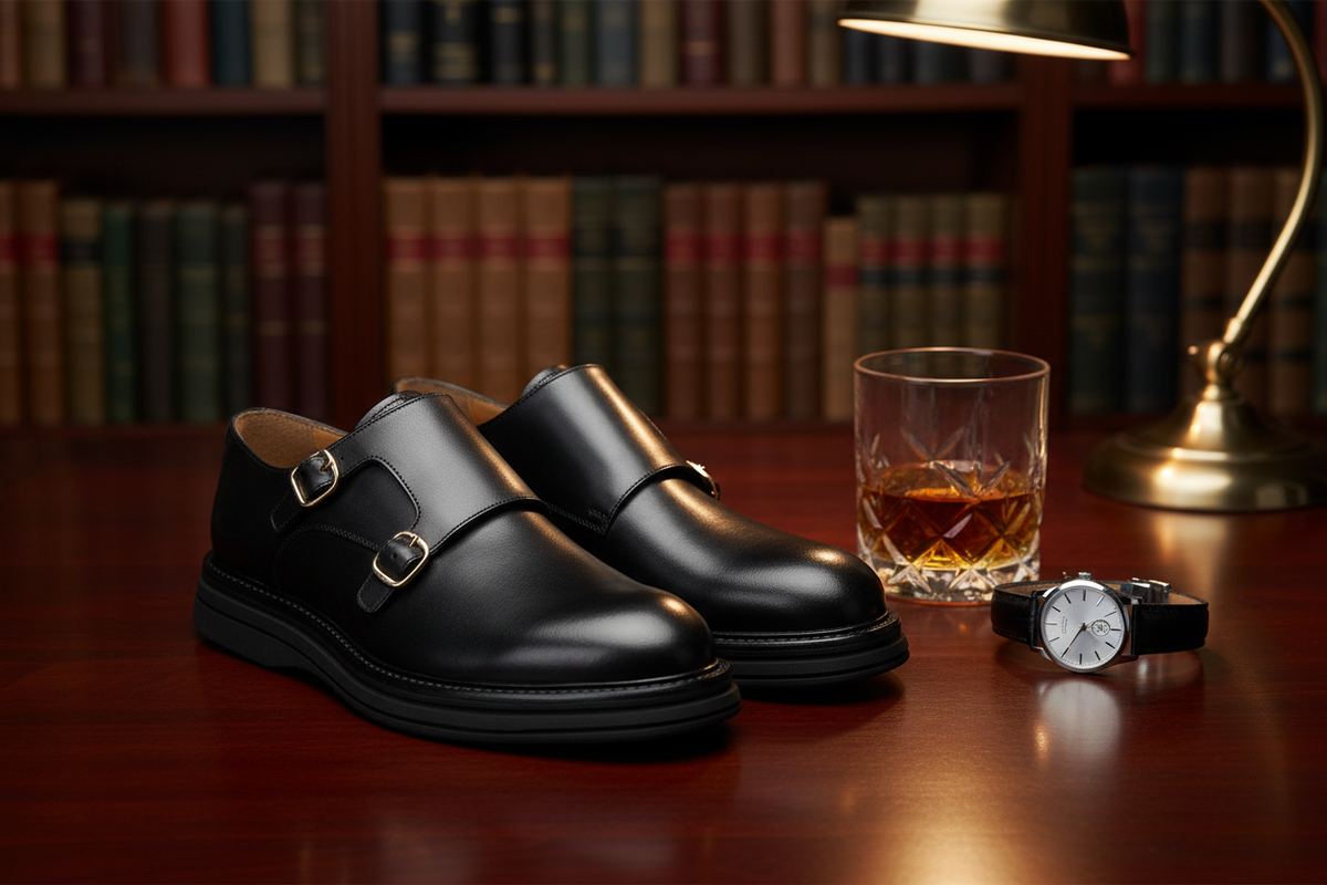 Schuhe in stilvollem Verpackungsdesign, bereit zum Versand