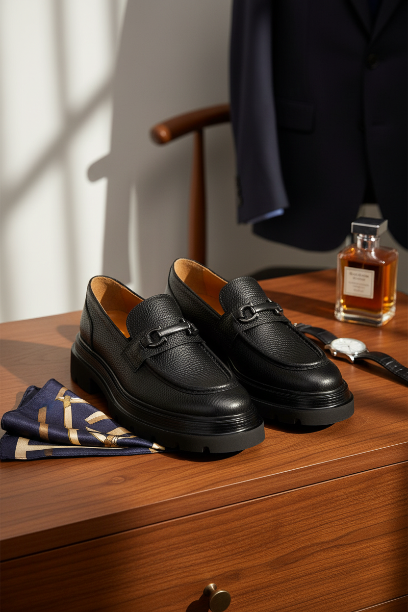 Silhouette der schwarzen Gianni & Armando Casual Schuhe mit flotterem Leder