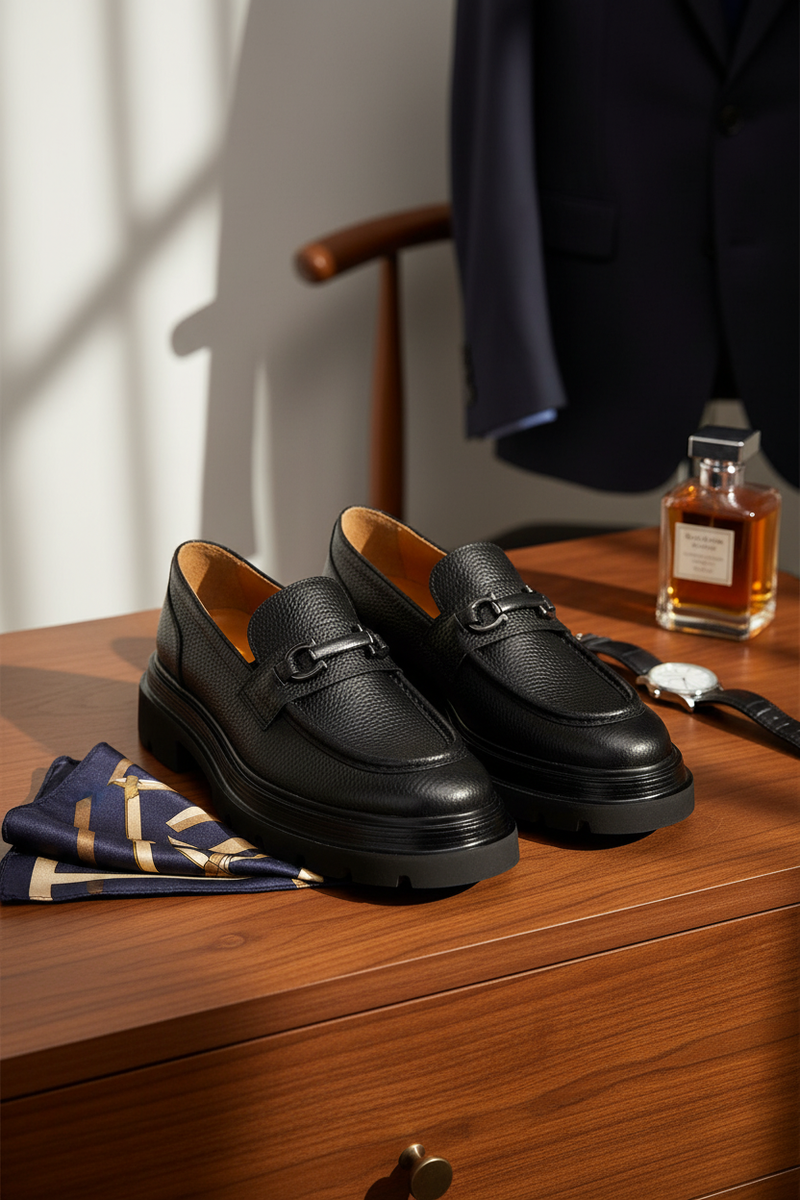 Silhouette der schwarzen Gianni & Armando Casual Schuhe mit flotterem Leder