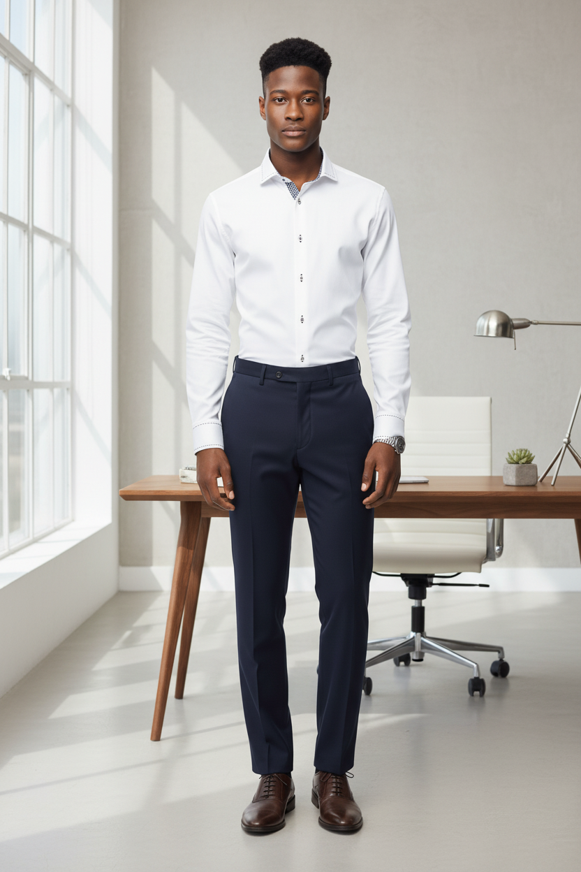 Close‑up of the Italian collar detail on the Gianni & Armando Slim Fit Herrenhemd, highlighting the precise tailoring