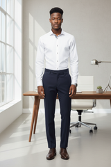 Close‑up of the Italian collar detail on the Gianni & Armando Slim Fit Herrenhemd, highlighting the precise tailoring