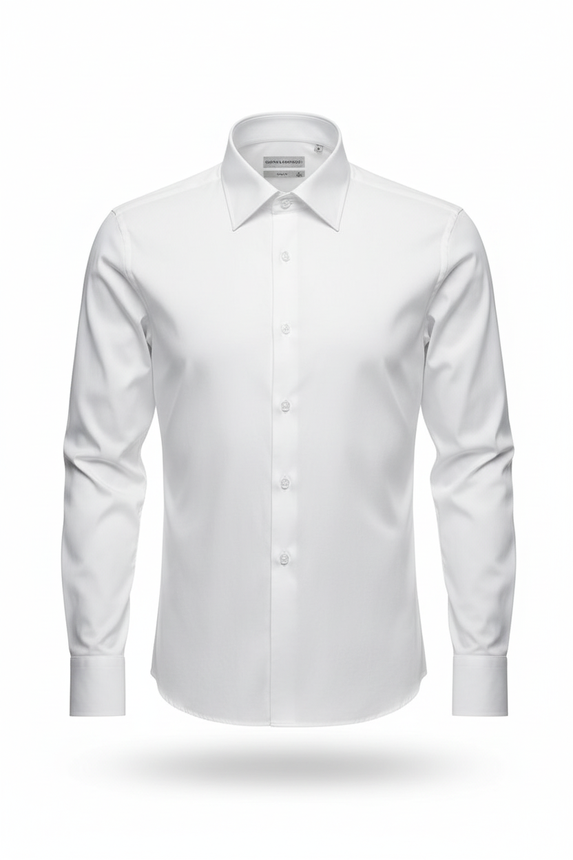 Emballage sobre de la chemise slim-fit blanche