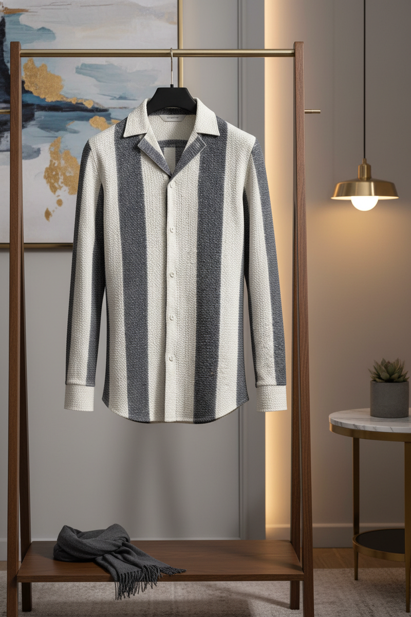 Nahaufnahme der Baumwoll-Polyester-Mischung, sichtbar die weiche Textur und das atmungsaktive Material.