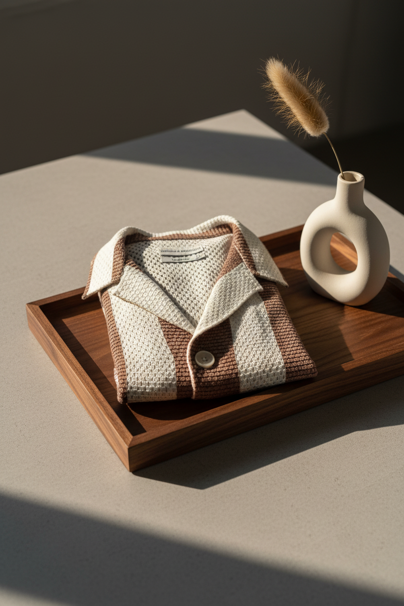 Vue arrière de la chemise homme en tricot de coton