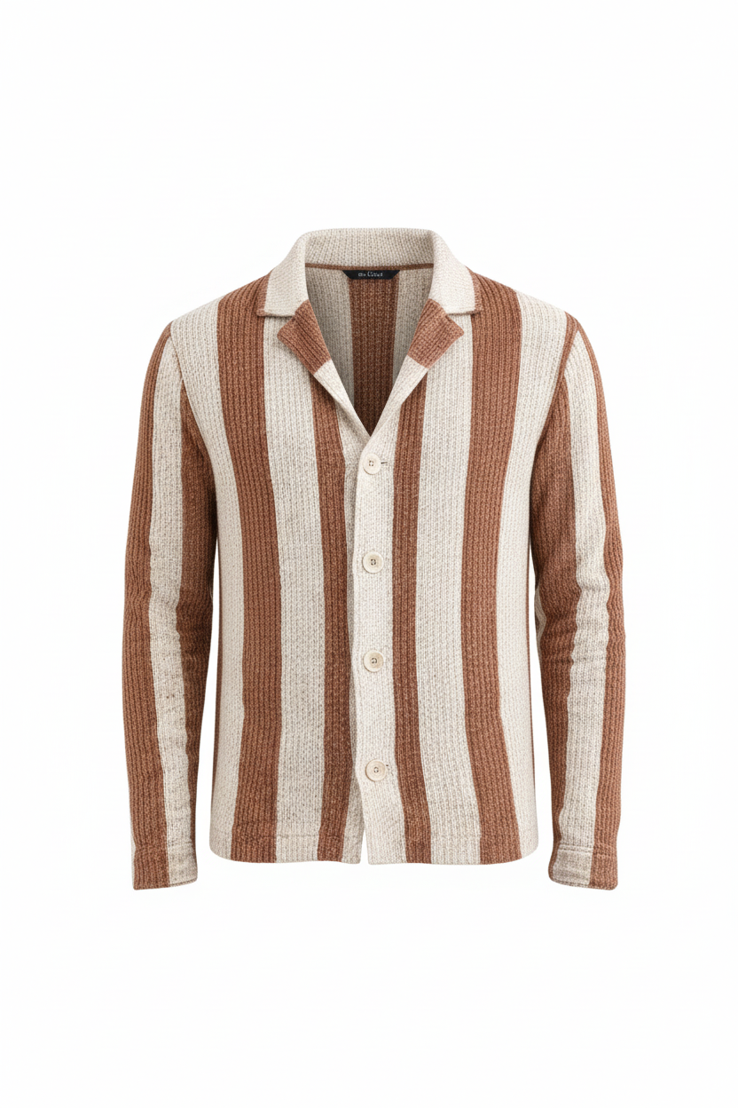 Modèle portant la chemise homme en tricot de coton au bureau