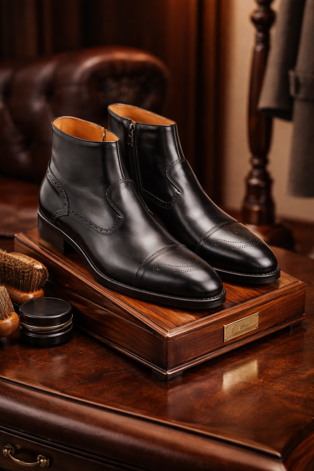 Schuh mit Reisverschluss, seitliche Detailaufnahme