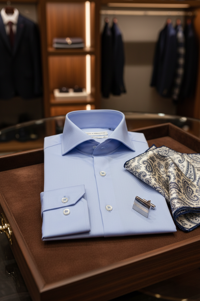 Vue arrière de la chemise homme Slim Fit à col italien