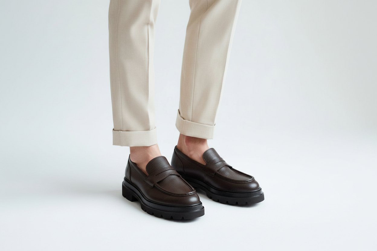 Schuhkarton mit dem Gianni & Armando-Logo, bereit zum Versand