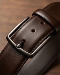 Eleganter brauner Herren-Ledergürtel aus Echtleder - Dunkel Braun
