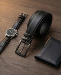 Ceinture en cuir véritable noire pour homme – Ceinture business élégante | Gianni & Armando