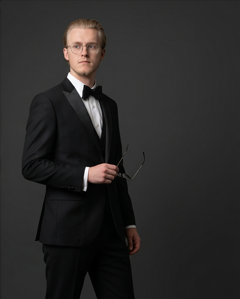 Gianni and Armando Smoking homme avec col pointu – une seule boutonnière, coupe slim fit, en laine