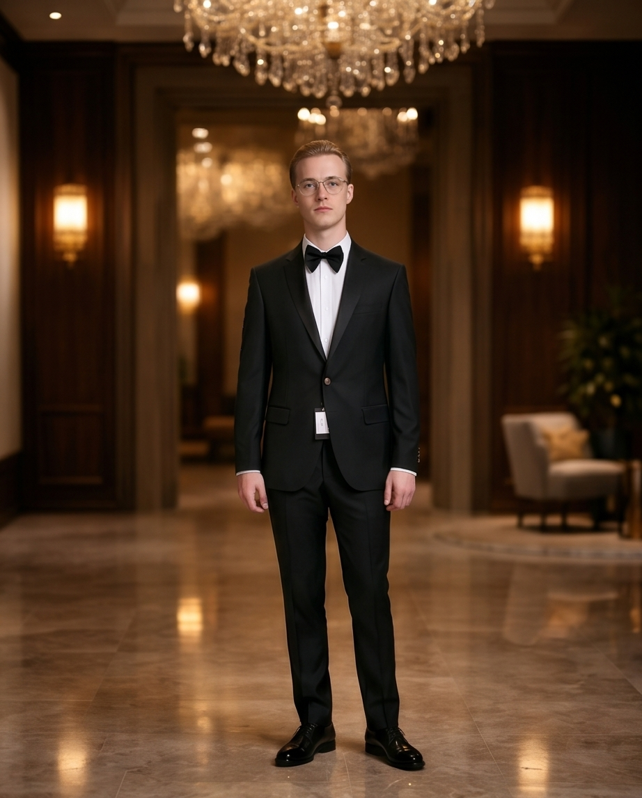 Gianni and Armando Smoking homme avec col pointu – une seule boutonnière, coupe slim fit, en laine