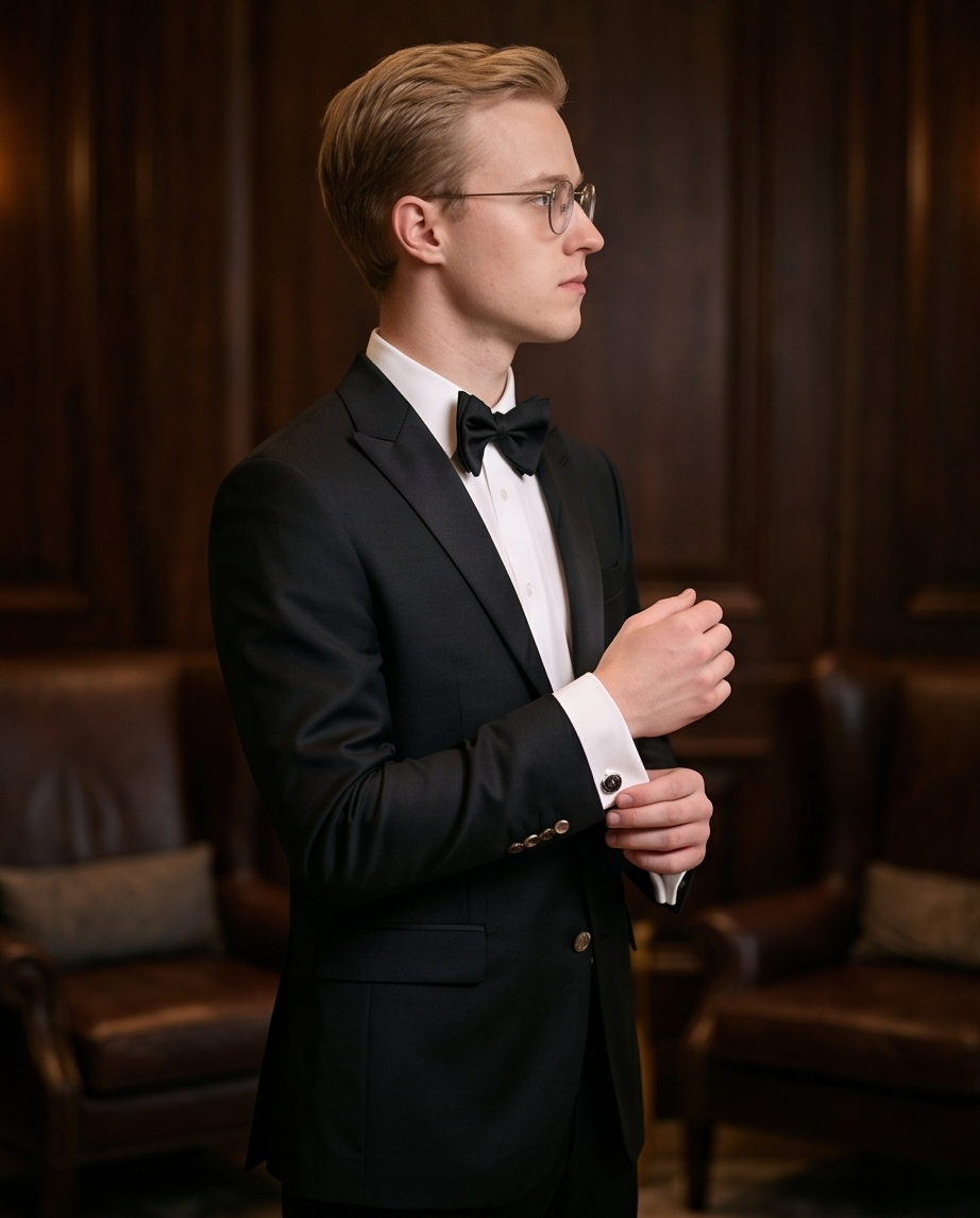 Gianni and Armando Smoking homme avec col pointu – une seule boutonnière, coupe slim fit, en laine
