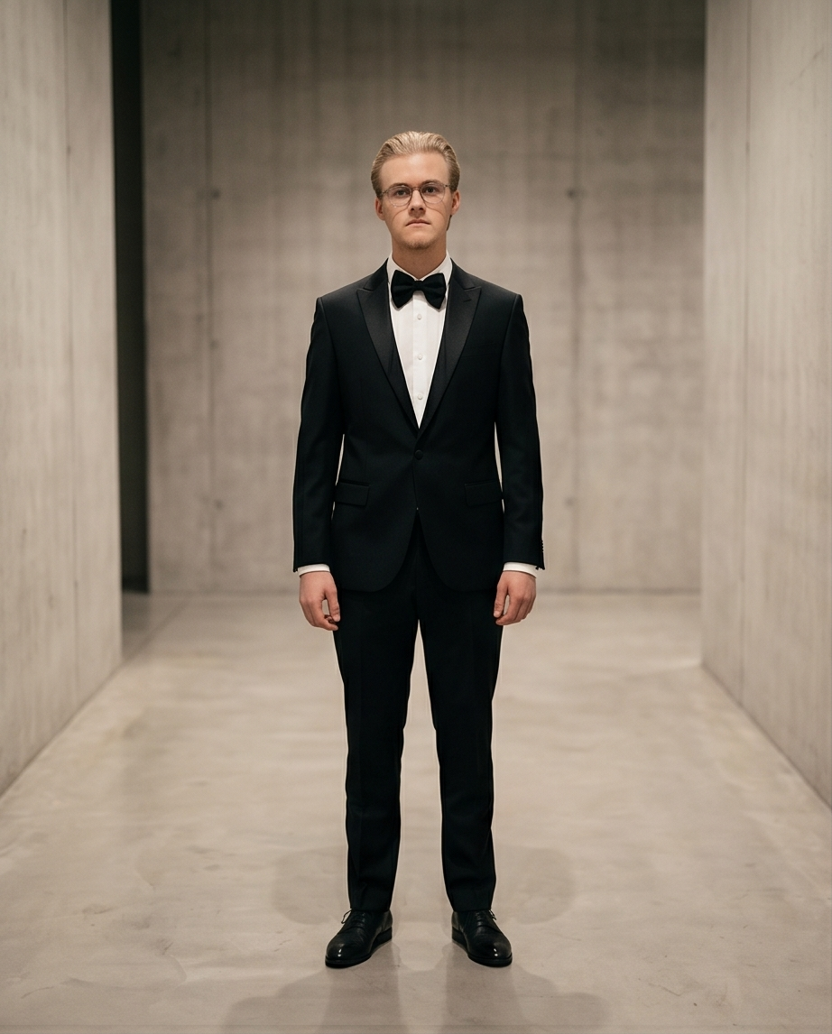 Gianni and Armando Smoking homme avec col pointu – une seule boutonnière, coupe slim fit, en laine