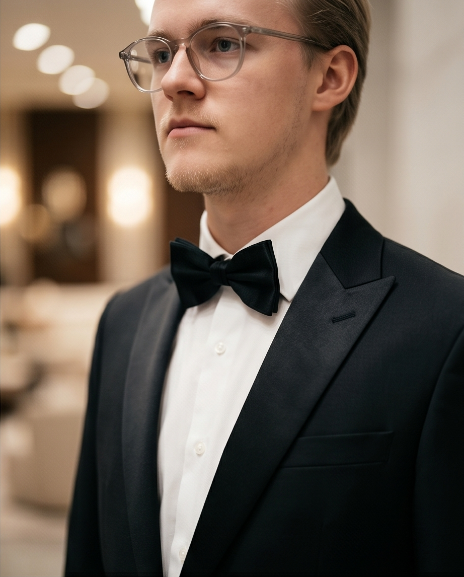 Gianni and Armando Smoking homme avec col pointu – une seule boutonnière, coupe slim fit, en laine