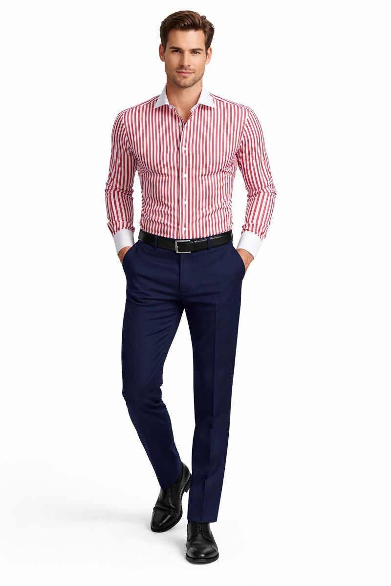 Detailaufnahme des weißen Kent‑Kranken am Slim‑Fit Hemd