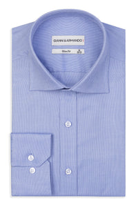 Slim Fit Original Business Hemd in Hellblau unifarben Oxford-Gewebe aus 100 % Baumwolle.