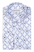Chemise Slim-Fit à motif 100 % coton satiné.