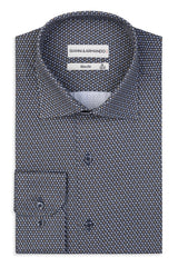 Slim-Fit Hemd mit Muster 100 % Satinierte Baumwolle.