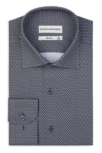 Slim-Fit Hemd mit Muster 100 % Satinierte Baumwolle.