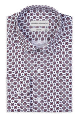 Slim-Fit Hemd mit Muster 100 % Satinierte Baumwolle.
