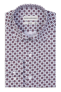 Slim-Fit Hemd mit Muster 100 % Satinierte Baumwolle.