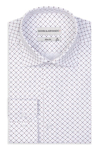 Slim- Fit Hemd  mit Muster 100 % Satinierte Baumwolle.