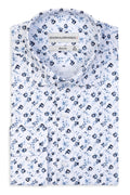 Slim-Fit Hemd mit Blumenmuster 100 % Satinierte Baumwolle.