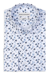 Slim-Fit Hemd mit Blumenmuster 100 % Satinierte Baumwolle.