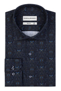 Chemise Slim-Fit à motif 100 % coton satiné.