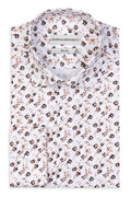 Chemise Slim-Fit à motif 100 % coton satiné.