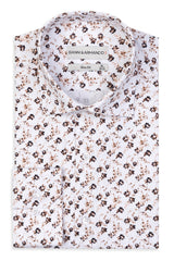 Slim-Fit Hemd mit Muster 100 % Satinierte Baumwolle.
