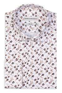 Slim-Fit Hemd mit Muster 100 % Satinierte Baumwolle.