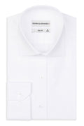 Slim Fit Original Business Hemd in weiss unifarben Oxford-Gewebe aus 100 % Baumwolle