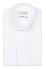 Slim Fit Original Business Hemd in weiss unifarben Oxford-Gewebe aus 100 % Baumwolle