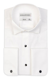 Slim-Fit Smoking Hemd Crem 100 % Satinierte Baumwolle