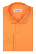 Chemise business originale Slim Fit orange unie 100 % coton satiné.