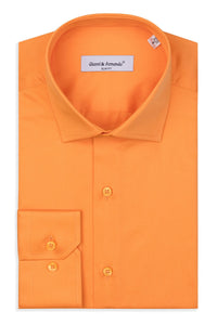 Slim Fit Original Business Hemd in orange unifarben 100 % Satinierte Baumwolle.