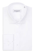 Slim Fit Original Business Hemd in weiss unifarben 100 % Satinierte Baumwolle.