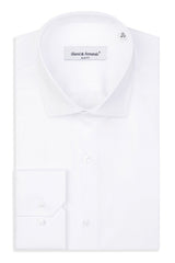 Slim Fit Original Business Hemd in weiss unifarben 100 % Satinierte Baumwolle.