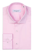 Slim Fit Original Business Hemd in Rosa unifarben 100 % Satinierte Baumwolle .