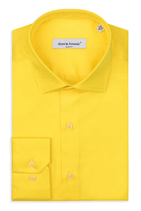 Slim Fit Original Business Hemd in gelb unifarben 100 % Satinierte Baumwolle.